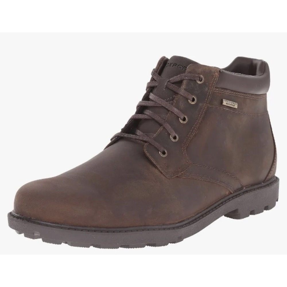 NWOB MENS ROCKPORT STORM SURGE HYDRO-SHIELD BOOTS Sz 8 brown distressed look